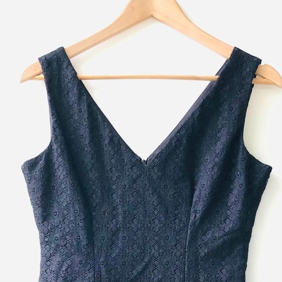 1980s Jacob Black Cocktail Lace Dress, Size 4 - Picture 5 of 11